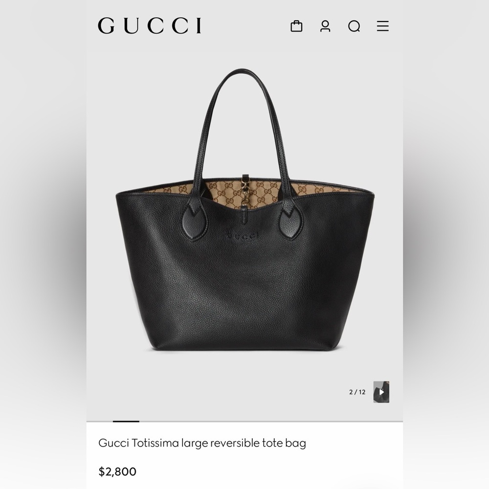Gucci Totissima large reversible tote bag Brand new